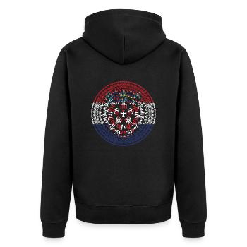 Kroatien hrvatska kroatien europa zagreb glagoljica - Unisex Premium Bio Zip Hoodie - Schwarz - Hinten - Nico (187cm)