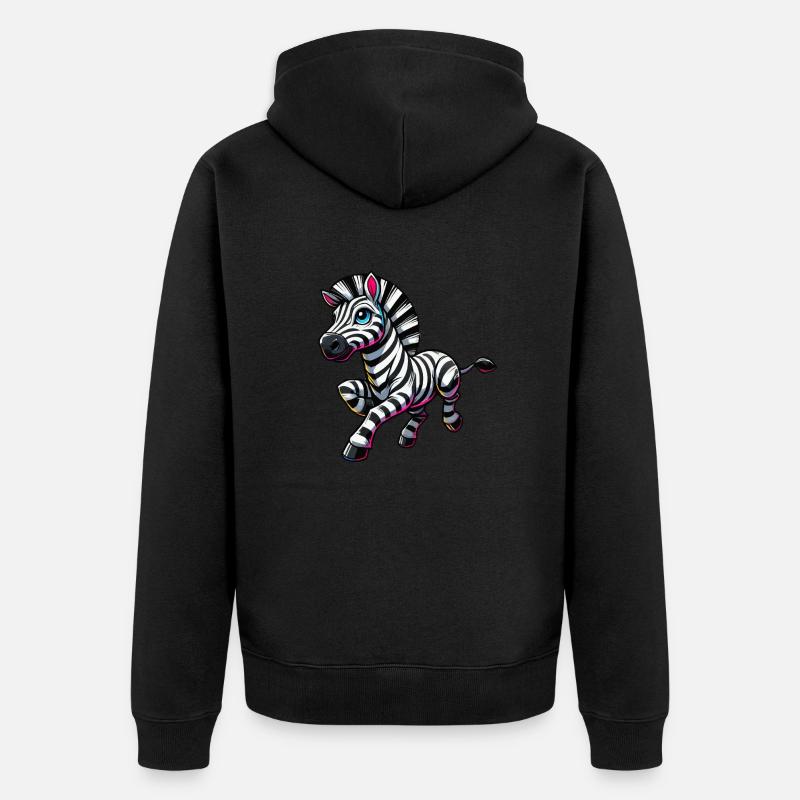zebra comic - Unisex Premium Bio Zip Hoodie - Schwarz