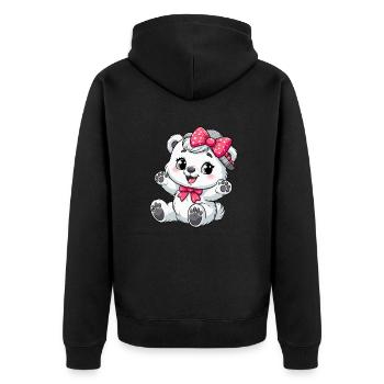 Bébé ours polaire fille - Veste à capuche bio Premium Unisexe - noir - Dos - Nico (187cm)