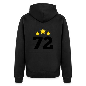 72 Years Star - 72nd Anniversary Gift - Unisex Premium Organic Zip Hoodie - black - Back - Nico (187cm)