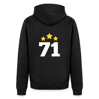 71 Years Star - 71st Anniversary Gift - Unisex Premium Organic Zip Hoodie - black - Back - Nico (187cm)