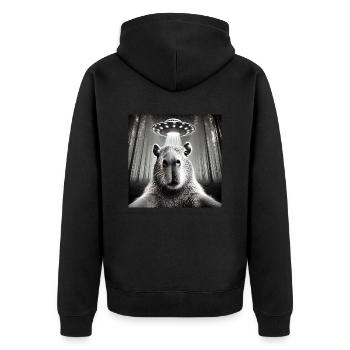 Drôle de Capybara OVNI Alien - Veste à capuche bio Premium Unisexe - noir - Dos - Nico (187cm)