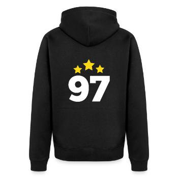 97 ans étoile - cadeau 97e anniversaire - Veste à capuche bio Premium Unisexe - noir - Dos - Nico (187cm)