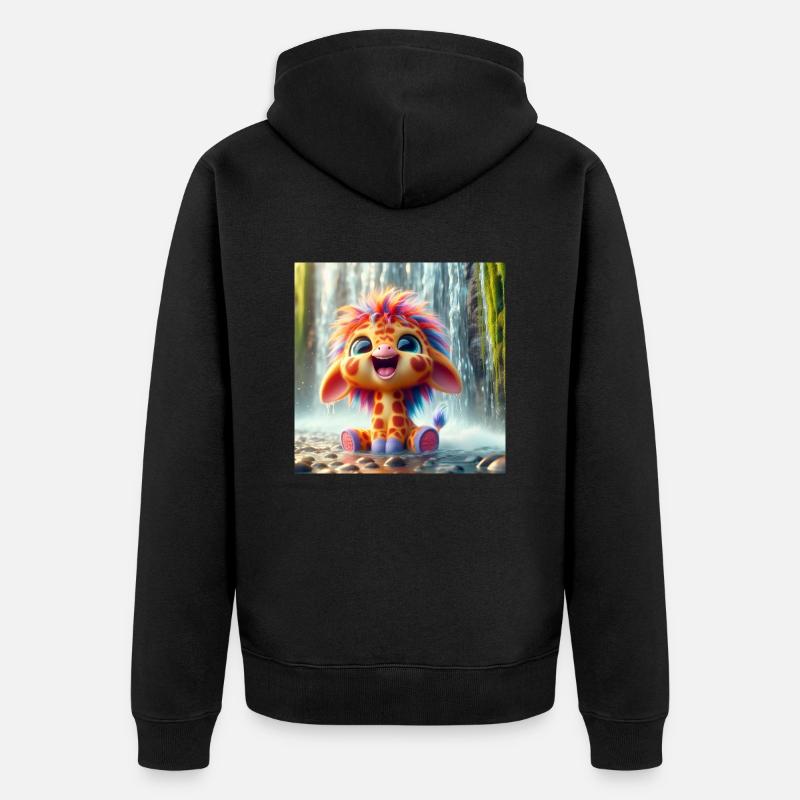 giraffewasserfall - Unisex Premium Bio Zip Hoodie - Schwarz