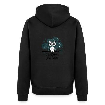 Hibou mignon - Veste à capuche bio Premium Unisexe - noir - Dos - Nico (187cm)