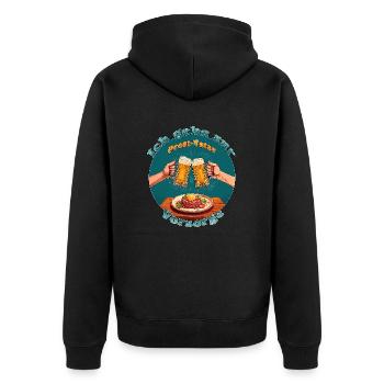 Prostata-Vorsorge (Prost Tatar) - Unisex Premium Bio Zip Hoodie - Schwarz - Hinten - Nico (187cm)
