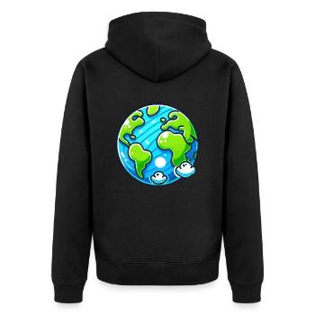 Planète Terre - Veste à capuche bio Premium Unisexe - noir - Dos - Nico (187cm)