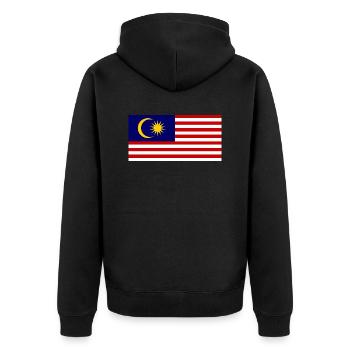 Malaysia - Unisex Premium Organic Zip Hoodie - black - Back - Nico (187cm)