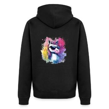 Bébé licorne - Veste à capuche bio Premium Unisexe - noir - Dos - Nico (187cm)