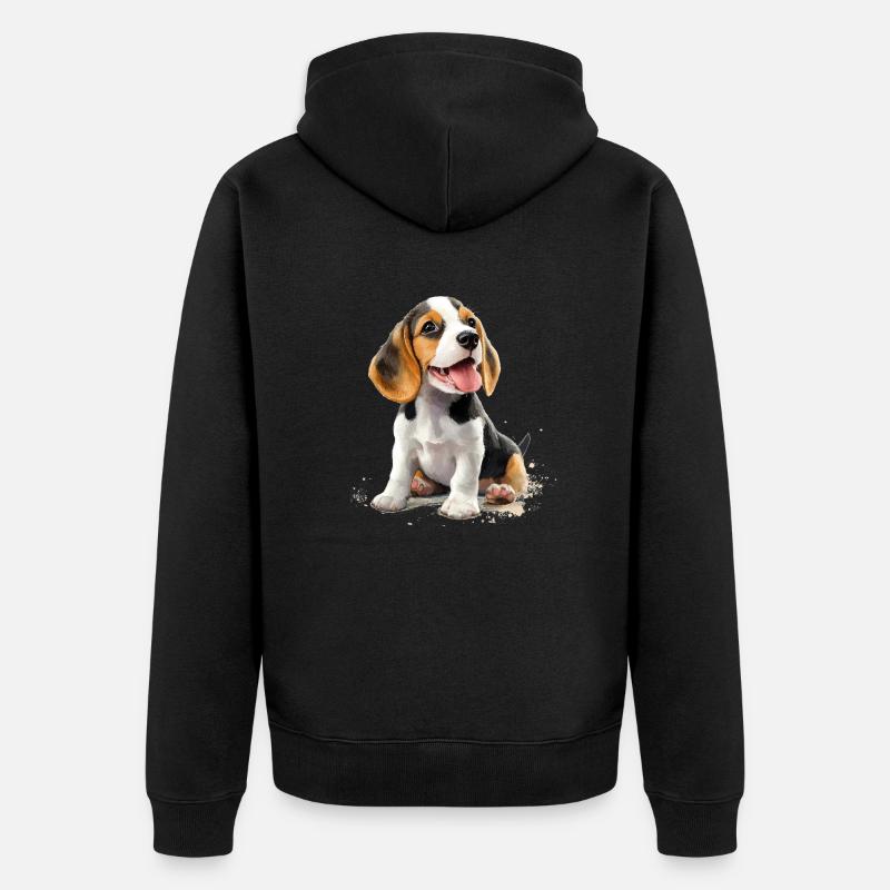Chiot beagle - Veste à capuche bio Premium Unisexe - noir