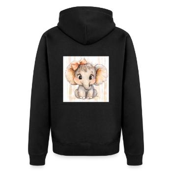 Mignon bébé éléphant - T-shirt mignon pour enfants - Veste à capuche bio Premium Unisexe - noir - Dos - Nico (187cm)