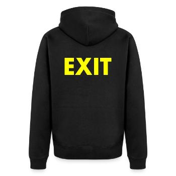 Exit - Unisex Premium Bio Zip Hoodie - Schwarz - Hinten - Nico (187cm)