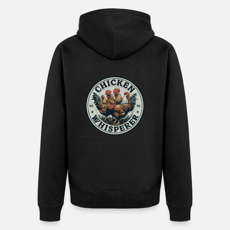 Hühnerflüsterer - chicken whisperer 090434 - Unisex Premium Bio Zip Hoodie - Schwarz