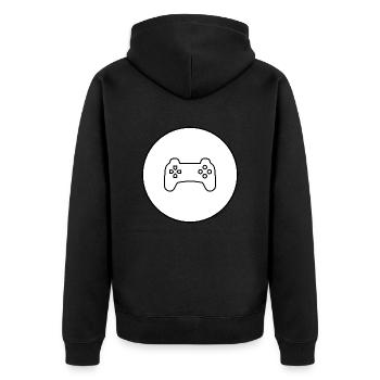 Gaming Controller - Unisex Premium Bio Zip Hoodie - Schwarz - Hinten - Nico (187cm)