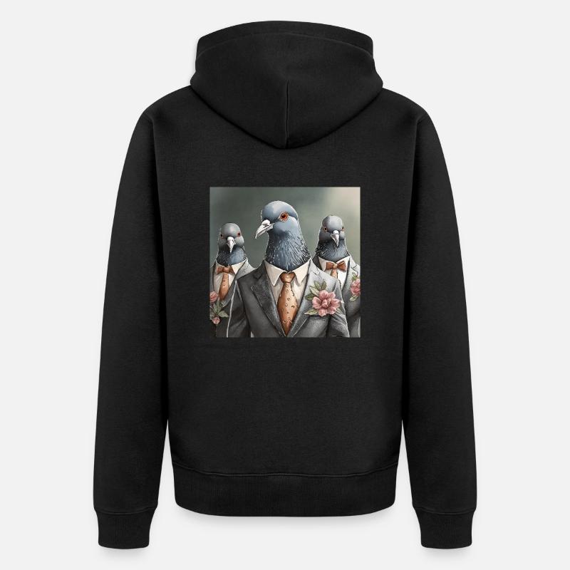 Colombes en costume - Veste à capuche bio Premium Unisexe - noir
