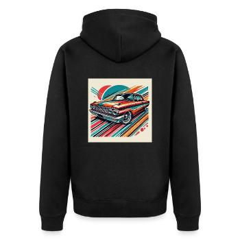 Voiture classique rétro - Veste à capuche bio Premium Unisexe - noir - Dos - Nico (187cm)