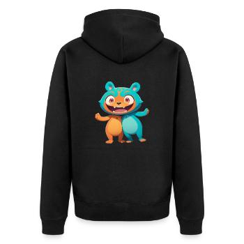 Forest Monster 0790895 - Unisex Premium Organic Zip Hoodie - black - Back - Nico (187cm)