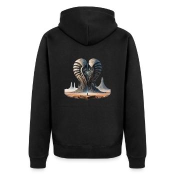 Steel Heart 634694 - Unisex Premium Organic Zip Hoodie - black - Back - Nico (187cm)