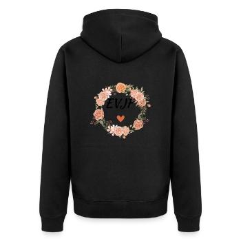 Evjf florale watercolor - assorti - Veste à capuche bio Premium Unisexe - noir - Dos - Nico (187cm)