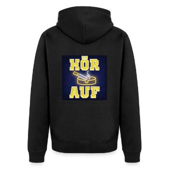 Stop it - Unisex Premium Organic Zip Hoodie - black - Back - Nico (187cm)