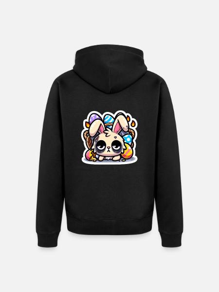 Burnout Bunny - Unisex Premium Bio Zip Hoodie - Schwarz