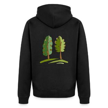 Baum - Unisex Premium Bio Zip Hoodie - Schwarz - Hinten - Nico (187cm)
