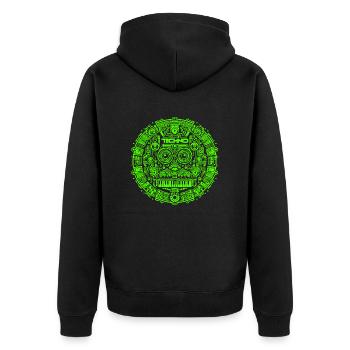 Techno Music Logo - Unisex Premium Bio Zip Hoodie - Schwarz - Hinten - Nico (187cm)