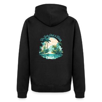 Un jour j irai à Tahiti - Veste à capuche bio Premium Unisexe - noir - Dos - Nico (187cm)