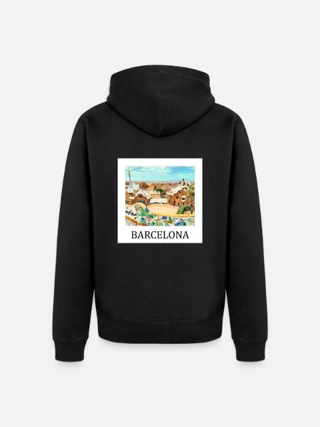 Barcelona Park Güell - Unisex Premium Bio Zip Hoodie - Schwarz