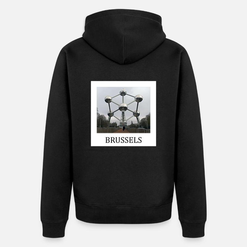 Atomium de Bruxelles - Veste à capuche bio Premium Unisexe - noir