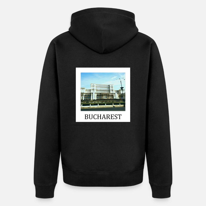 Bucarest - Veste à capuche bio Premium Unisexe - noir