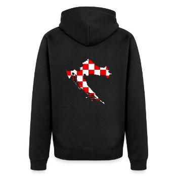 kroatien hrvatska kroatien hrv hr hr adria tourismus meer - Unisex Premium Bio Zip Hoodie - Schwarz - Hinten - Nico (187cm)