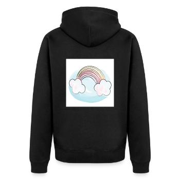 Arc-en-ciel - Veste à capuche bio Premium Unisexe - noir - Dos - Nico (187cm)