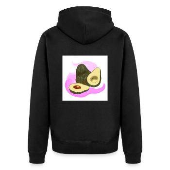 Avocado - Unisex Premium Organic Zip Hoodie - black - Back - Nico (187cm)
