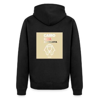 Kairo, Ägypten - Unisex Premium Bio Zip Hoodie - Schwarz - Hinten - Nico (187cm)