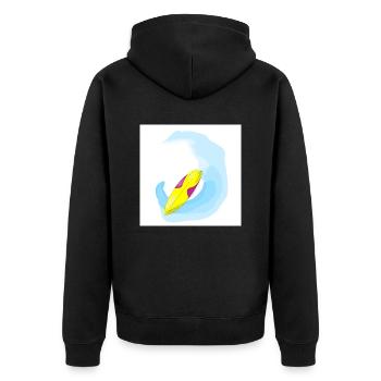 Surfboard - Unisex Premium Organic Zip Hoodie - black - Back - Nico (187cm)