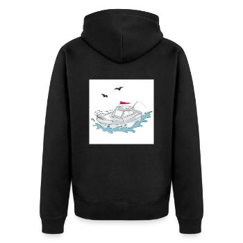 Yacht amusant - Veste à capuche bio Premium Unisexe - noir - Dos - Nico (187cm)
