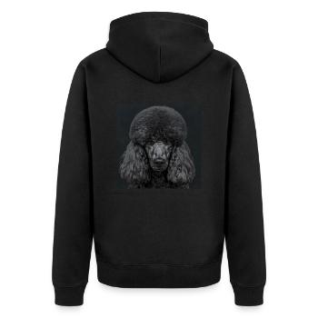 Black Animals - Black Poodle - Unisex Premium Bio Zip Hoodie - Schwarz - Hinten - Nico (187cm)