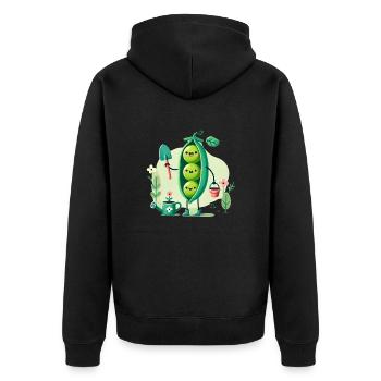 Tupfen - Unisex Premium Bio Zip Hoodie - Schwarz - Hinten - Nico (187cm)