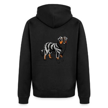 Australian Shepherd - Unisex Premium Organic Zip Hoodie - black - Back - Nico (187cm)