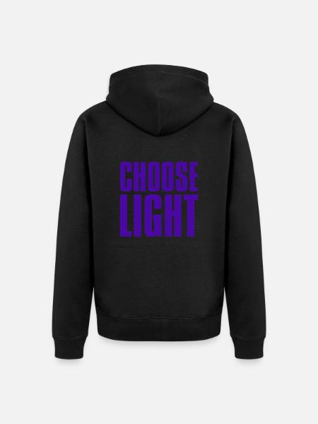 choose light - Unisex Premium Organic Zip Hoodie - black