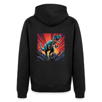 Dinosaure - Veste à capuche bio Premium Unisexe - noir - Dos - Nico (187cm)