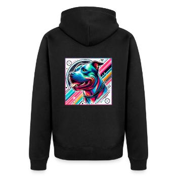 Dog profile - Unisex Premium Organic Zip Hoodie - black - Back - Nico (187cm)