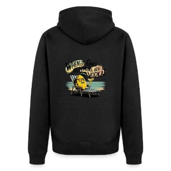 When Life Gives You Lemons, Add Vodka - Unisex Premium Organic Zip Hoodie - black - Back - Nico (187cm)