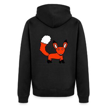 Fuchs Rotfuchs Wildes Tier Schlauer Wald Bewohner - Unisex Premium Bio Zip Hoodie - Schwarz - Hinten - Nico (187cm)