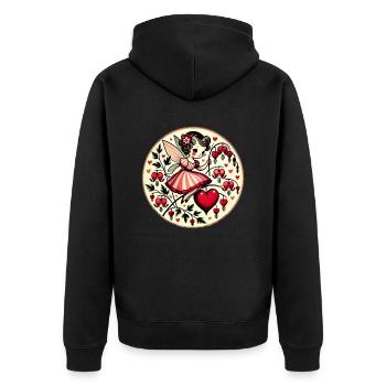 Valentine's Day Fairy Bleeding Heart Flowers - Unisex Premium Organic Zip Hoodie - black - Back - Nico (187cm)