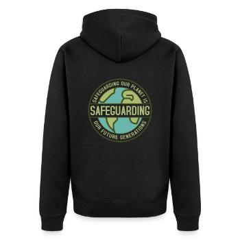 Protéger notre planète Journée de la Terre P - Veste à capuche bio Premium Unisexe - noir - Dos - Nico (187cm)