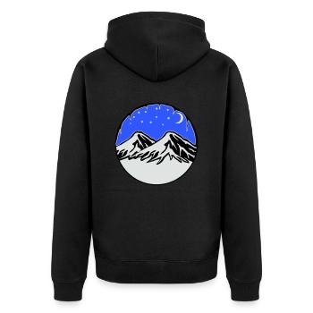Starry sky mountains - Unisex Premium Organic Zip Hoodie - black - Back - Nico (187cm)