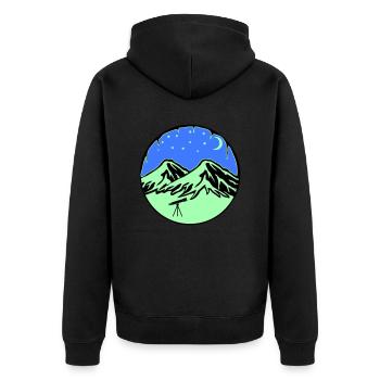 Télescope des montagnes du ciel étoilé - Veste à capuche bio Premium Unisexe - noir - Dos - Nico (187cm)