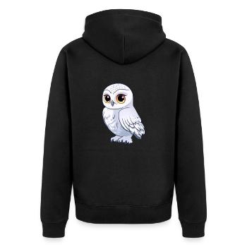 Hibou blanc - Veste à capuche bio Premium Unisexe - noir - Dos - Nico (187cm)